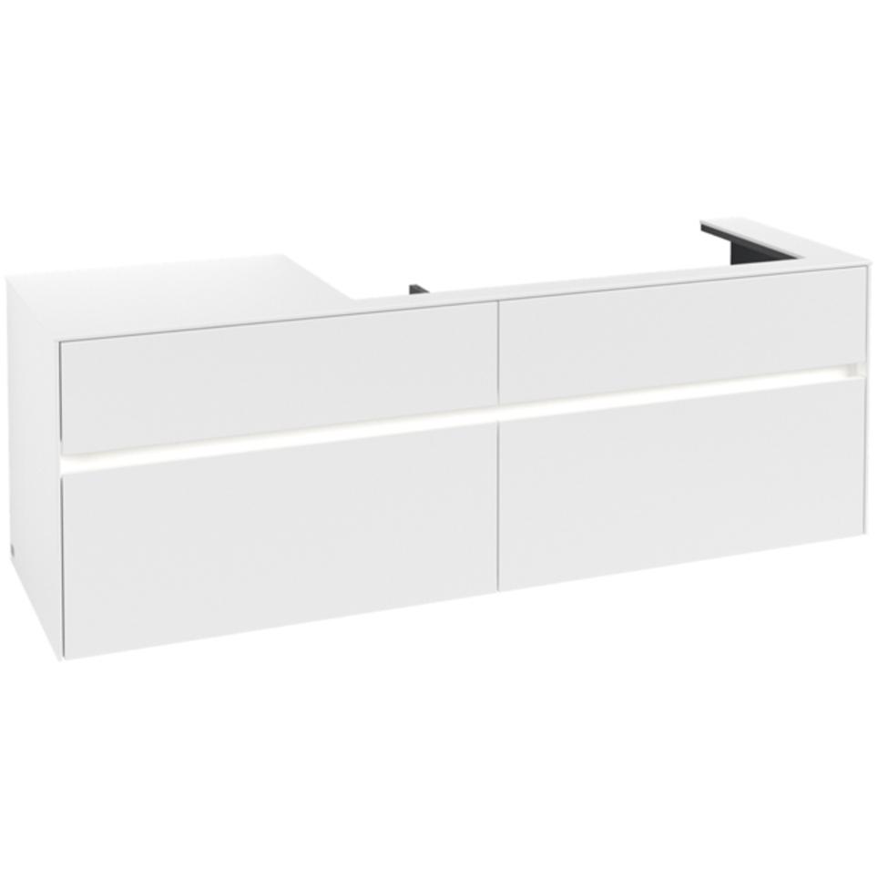 Villeroy & Boch, Waschbeckenunterschrank, V&B Waschtischunterschrank COLLARO 1600x548x500mm m LED-B. White Matt (160 x 5...