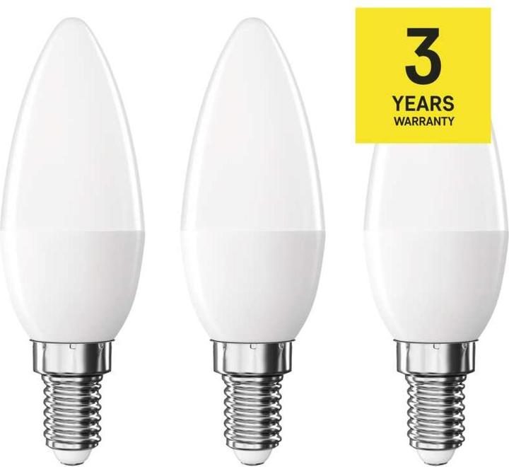 Image du produit Emos Lampe LED Classic Candle / E14 / 4,2 W (40 W) / 470 lm / Blanc chaud (E14, 470 lm, 3 x)