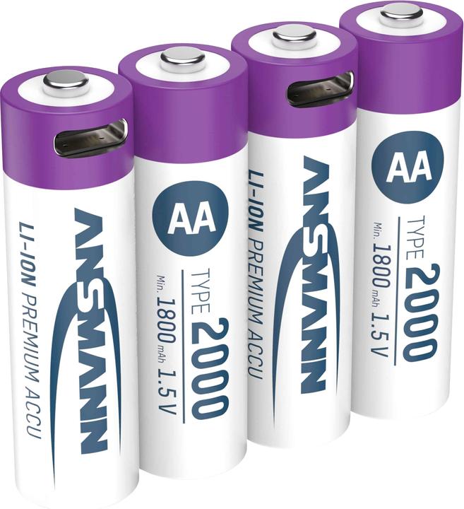 Actual product image Ansmann Li-Ion Premium battery (4 pcs., AA, 1800 mAh)
