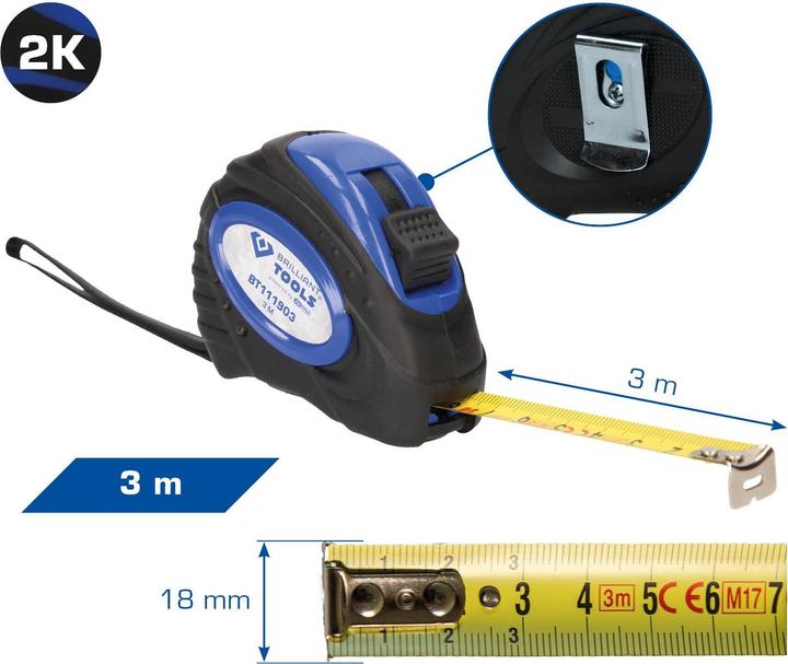 Actual product image Brilliant Tools Meassure tape (3 m)