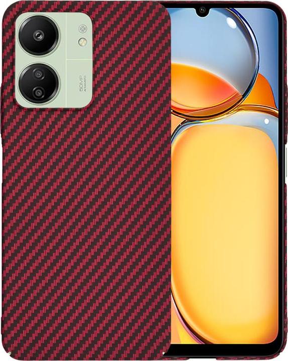 Techsuit - Carbonite FiberShell - Xiaomi Redmi 13C 4G / 13C 5G / C65 - Red (Xiaomi Redmi 13C 5G, Xiaomi Poco C65, Xiaomi Redmi Note 13 4G)