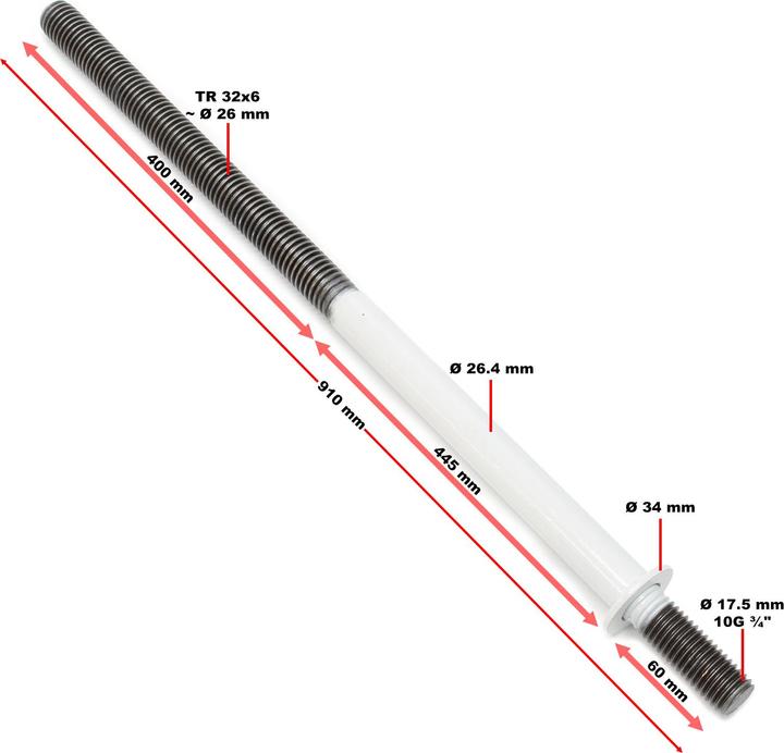 Actual product image Wiltec Spare Part: Steel Spindle for 30 Liter Fruit Press