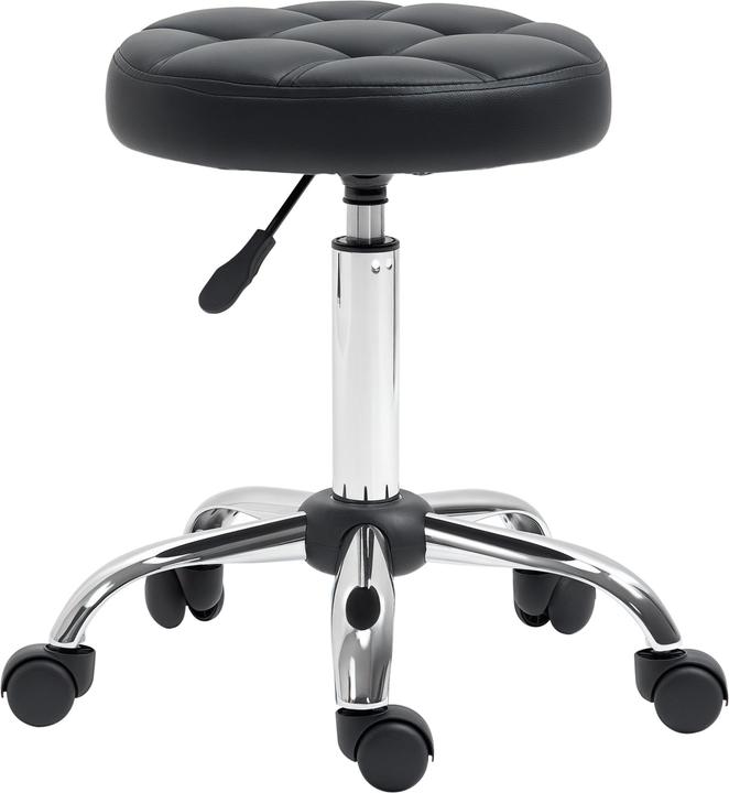 Homcom Rollhocker Kunstleder, Stahl Schwarz