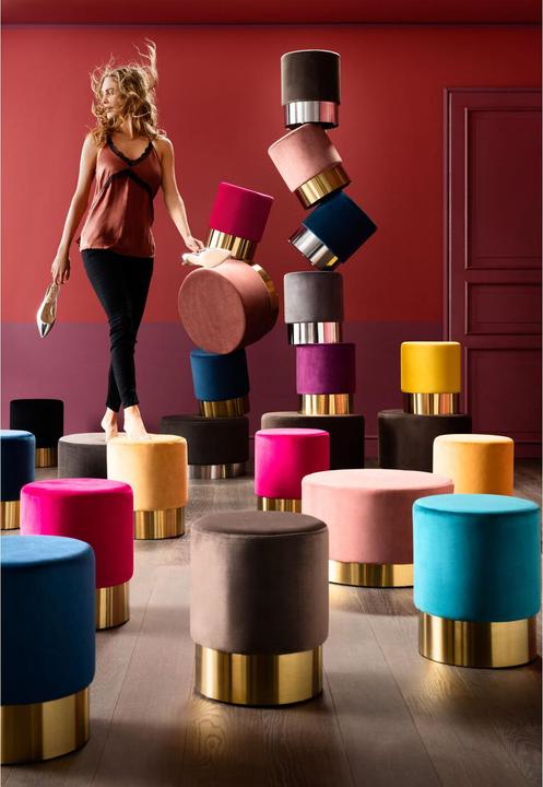 Actual product image Kare Design Stool Cherry Black Brass Ø35cm