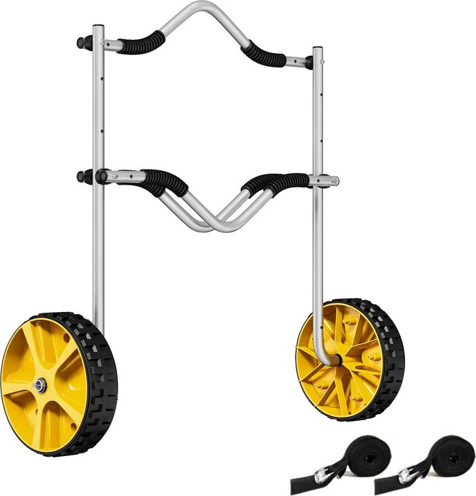 SportNow Carrello per kayak in alluminio, plastica gialla