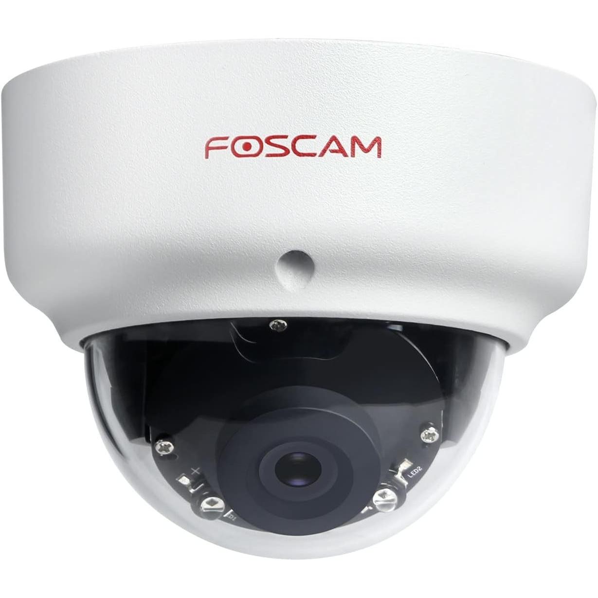 Foscam Telecamera esterna PoE HD 2MP con visione notturna, rilevamento umano e protezione vandalismo (1920 x 1080 Pixels), Telecamera di rete, Nero