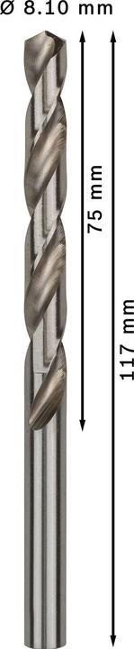 Actual product image Bosch Professional Zubehör PRO Metal HSS-G twist drill, 8.1 x 75 x 117 mm (8.1 mm)