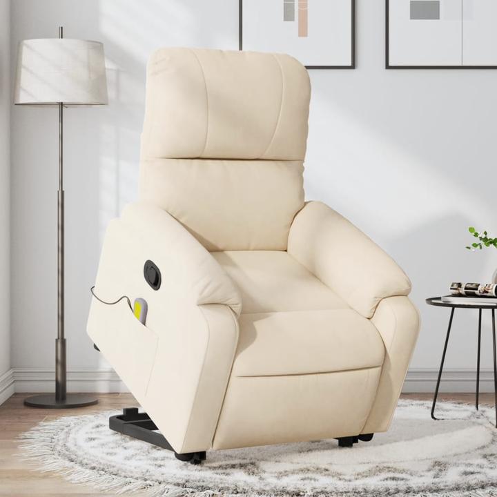 Immagine prodotto VidaXL Poltrona massaggiante con ausilio stand-up Poltrona TV Tessuto in microfibra beige