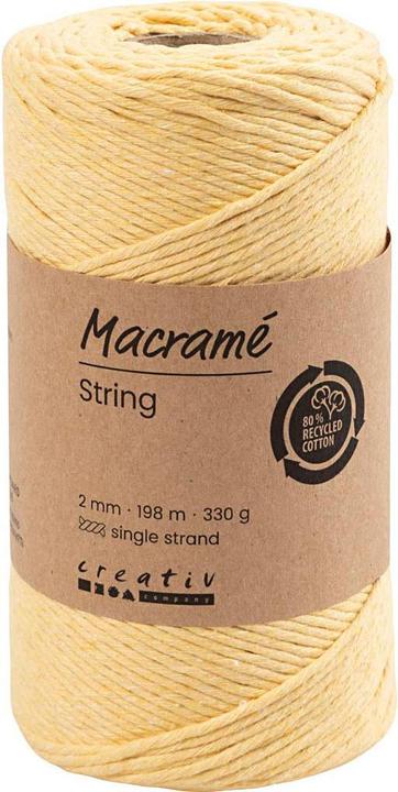 Image du produit Creativ Company Cordon de coton 2 mm jaune clair