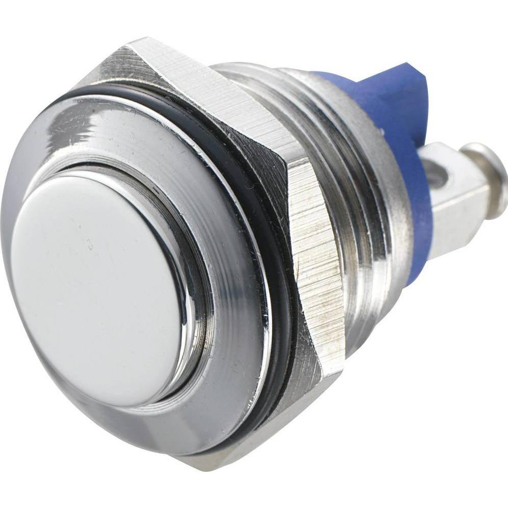 Tru Components 701283 GQ 16H-S Vandalismusgeschützter Drucktaster 48 V/DC 2 A 1, Taster + Schalter, Silber