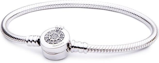 Image du produit Pandora Bracelet Snake Chain Crown Clasp (0.84 cm, Argent)
