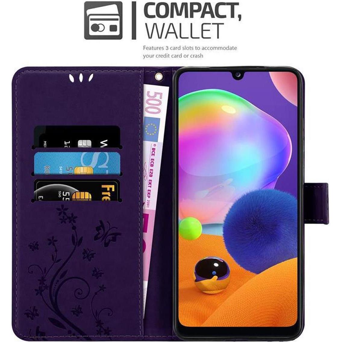 Thumbnail - Cadorabo Flower Book Cover (Samsung Galaxy A31), Smartphone Hülle, Violett