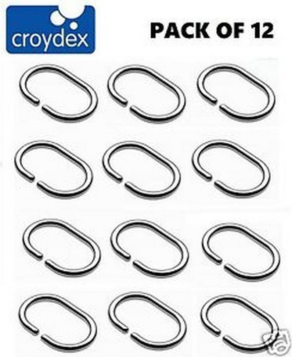 Produktbild Croydex Chrom Duschvorhang Ring (12 Stückpackung)
