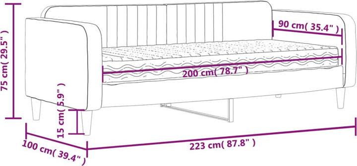 Produktbild vidaXL Tagesbett mit Matratze