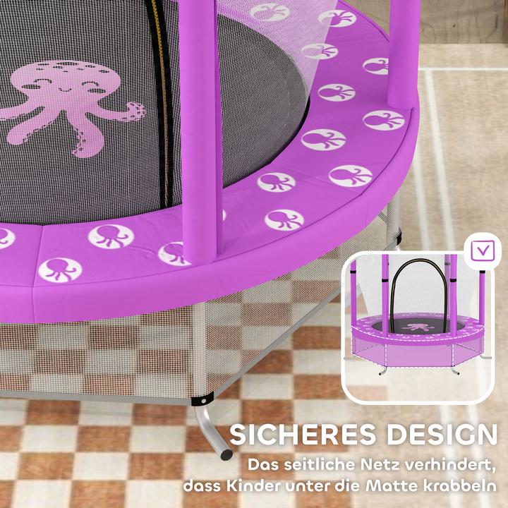 Produktbild Aiyaplay Kinder Trampolin Stahl, Kunststoff Violett (140 cm)