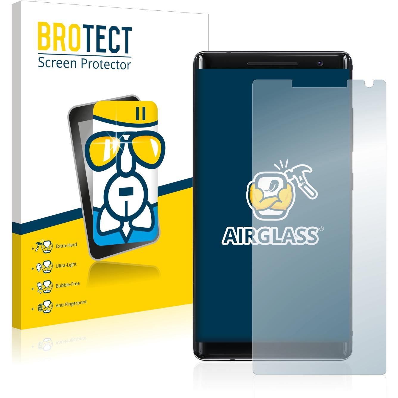BROTECT AirGlass Panzerglasfolie (1 Stück, Nokia 8 Sirocco), Smartphone Schutzfolie, Transparent