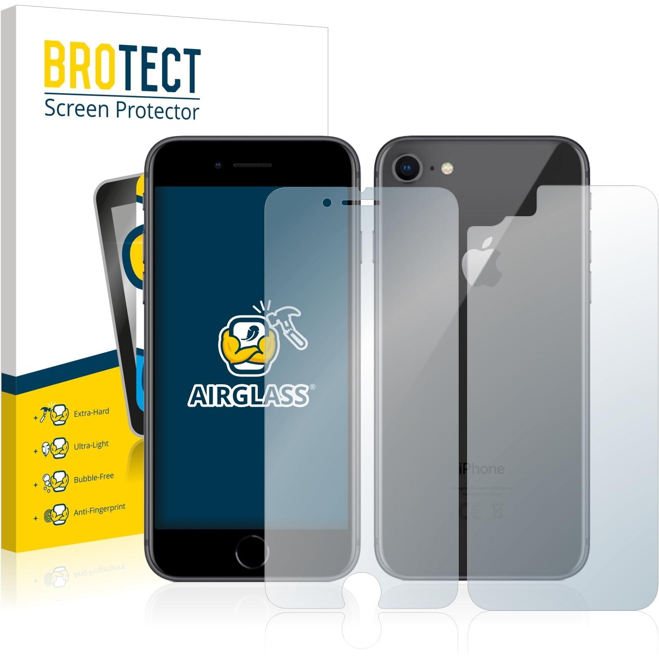 BROTECT AirGlass Panzerglasfolie (1 Stück, Apple iPhone 8), Smartphone Schutzfolie, Transparent