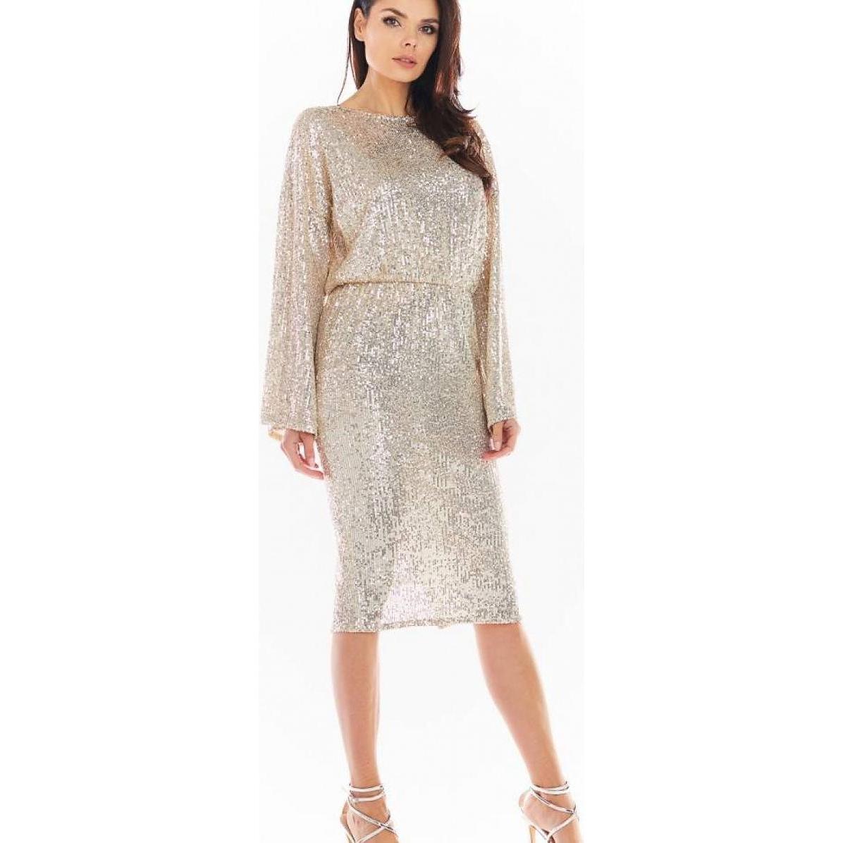 Awama, Damen, Kleider, Abendkleid, Beige, (M)