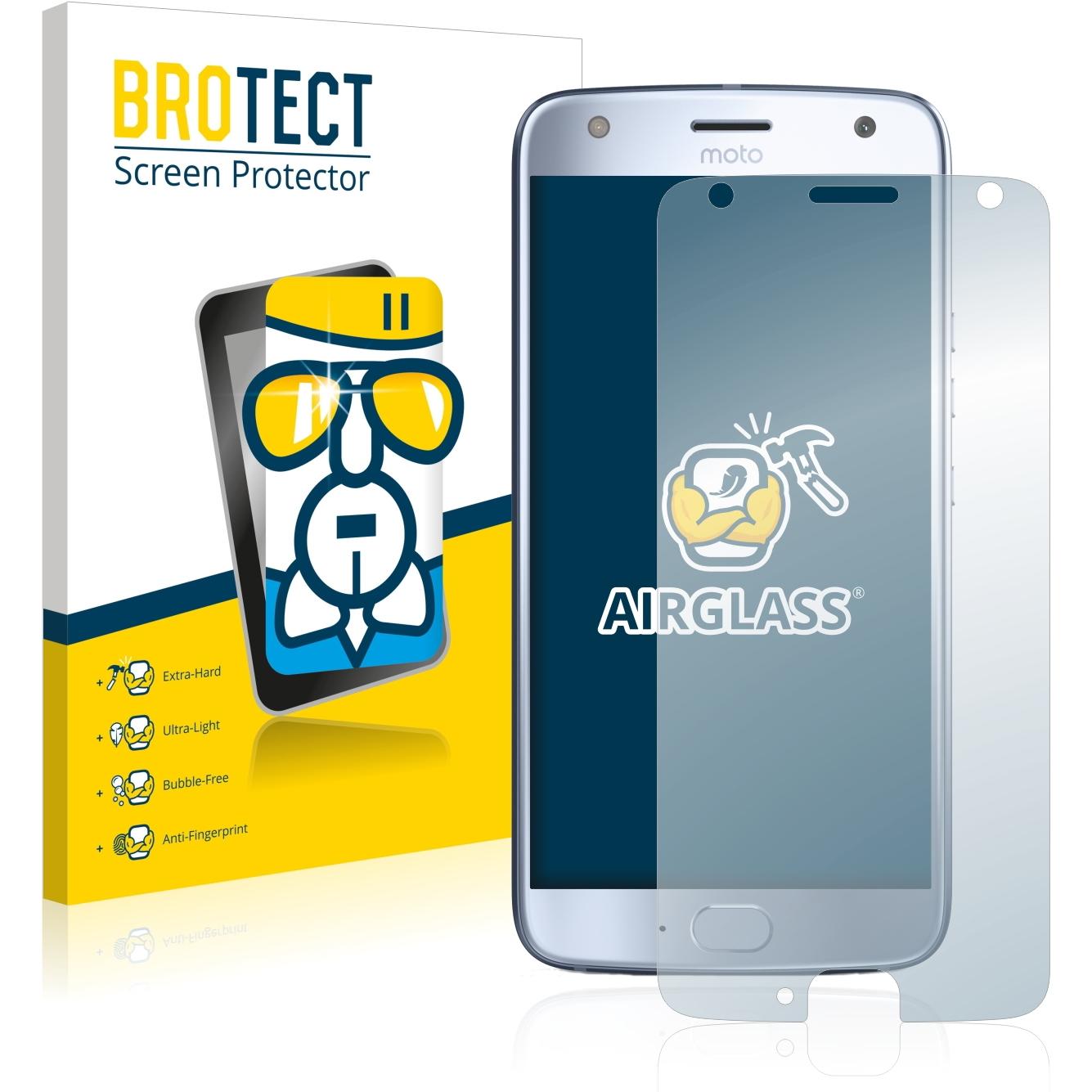BROTECT AirGlass Panzerglasfolie (1 Stück, Motorola Moto X4), Smartphone Schutzfolie, Transparent