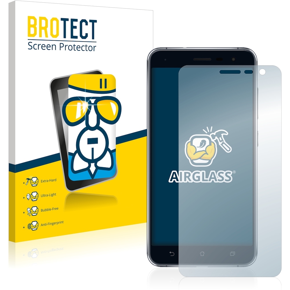 BROTECT AirGlass Panzerglasfolie (1 Stück, Asus Zenfone 3), Smartphone Schutzfolie, Transparent