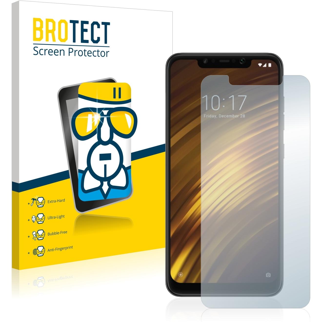 BROTECT AirGlass Panzerglasfolie (1 Stück, Xiaomi Pocophone F1), Smartphone Schutzfolie, Transparent