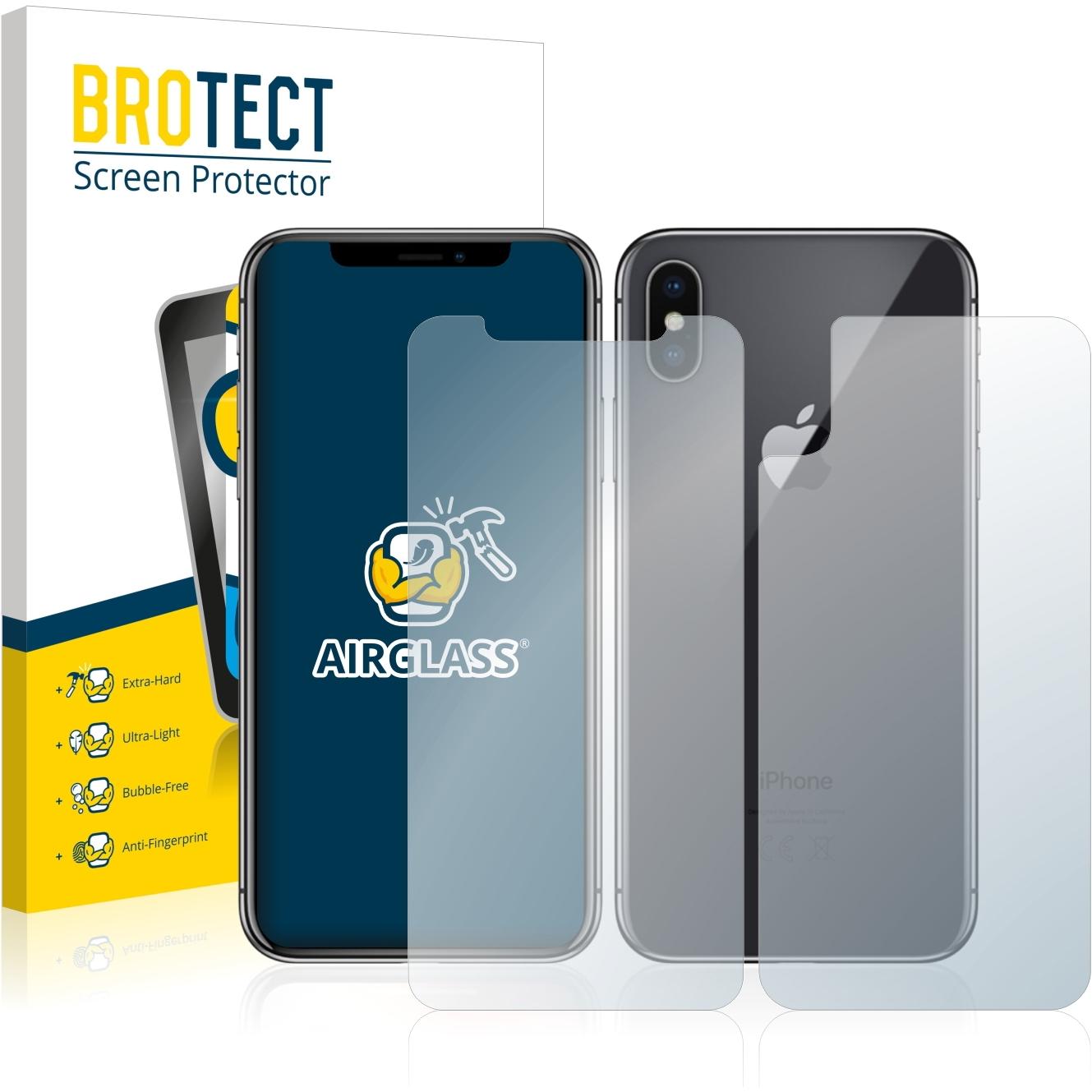 BROTECT AirGlass Panzerglasfolie (1 Stück, Apple iPhone X), Smartphone Schutzfolie, Transparent