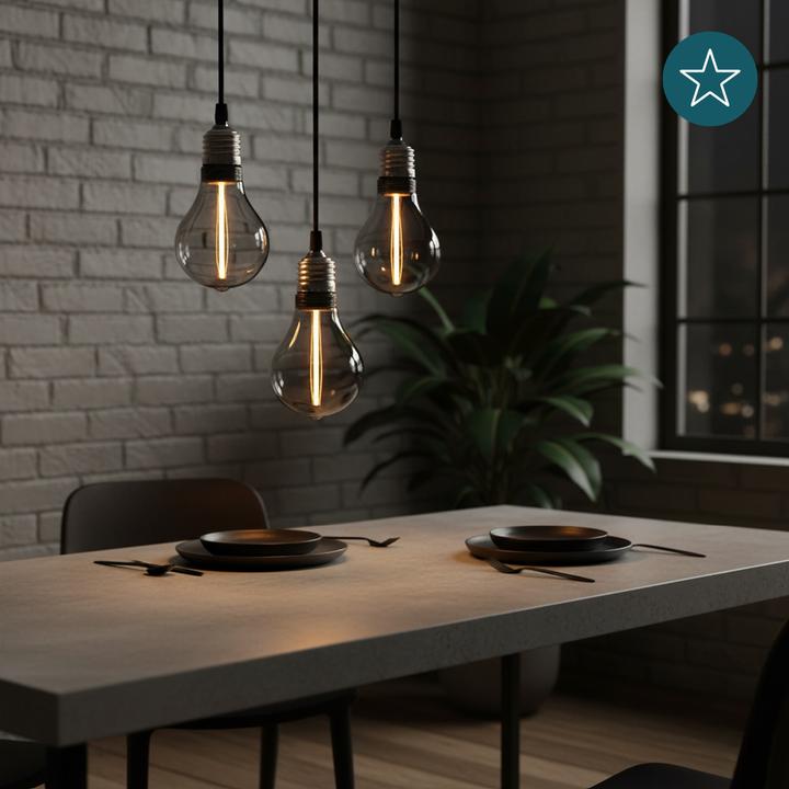 Produktbild Luxula LED-Filament-Lampe, Line Smoke, E27, 2W, 40lm, 1800K (E27, 40 lm, 1x)