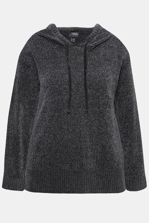 Produktbild Ulla Popken Chenille-Hoodie, Kapuze, Kordel, Langarm (60)