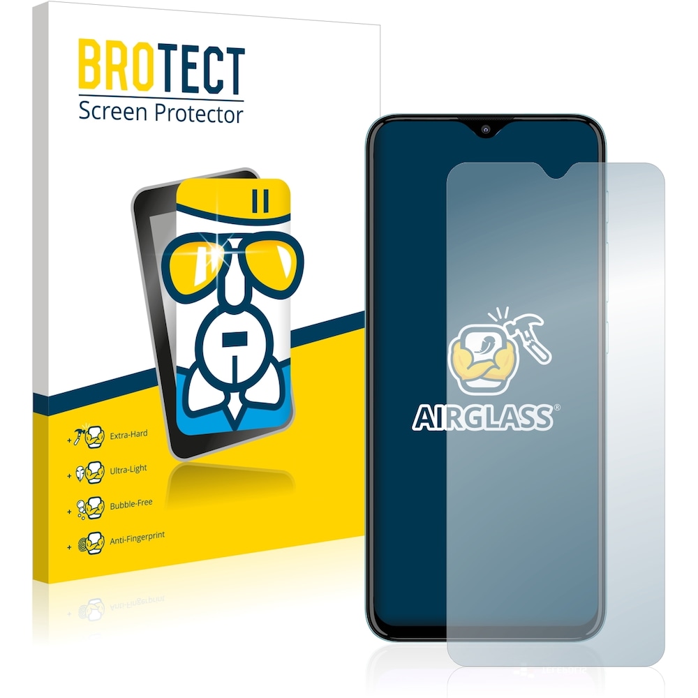 BROTECT AirGlass Panzerglasfolie (1 Stück, Motorola Moto E20), Smartphone Schutzfolie, Transparent