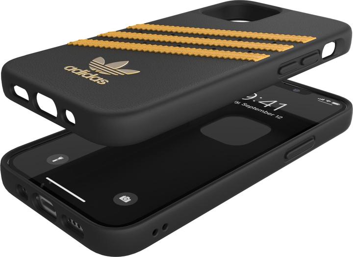 Image du produit Adidas Coque arrière en PU moulé iPhone 12 mini Noir/Jaune (Apple iPhone 12 mini)