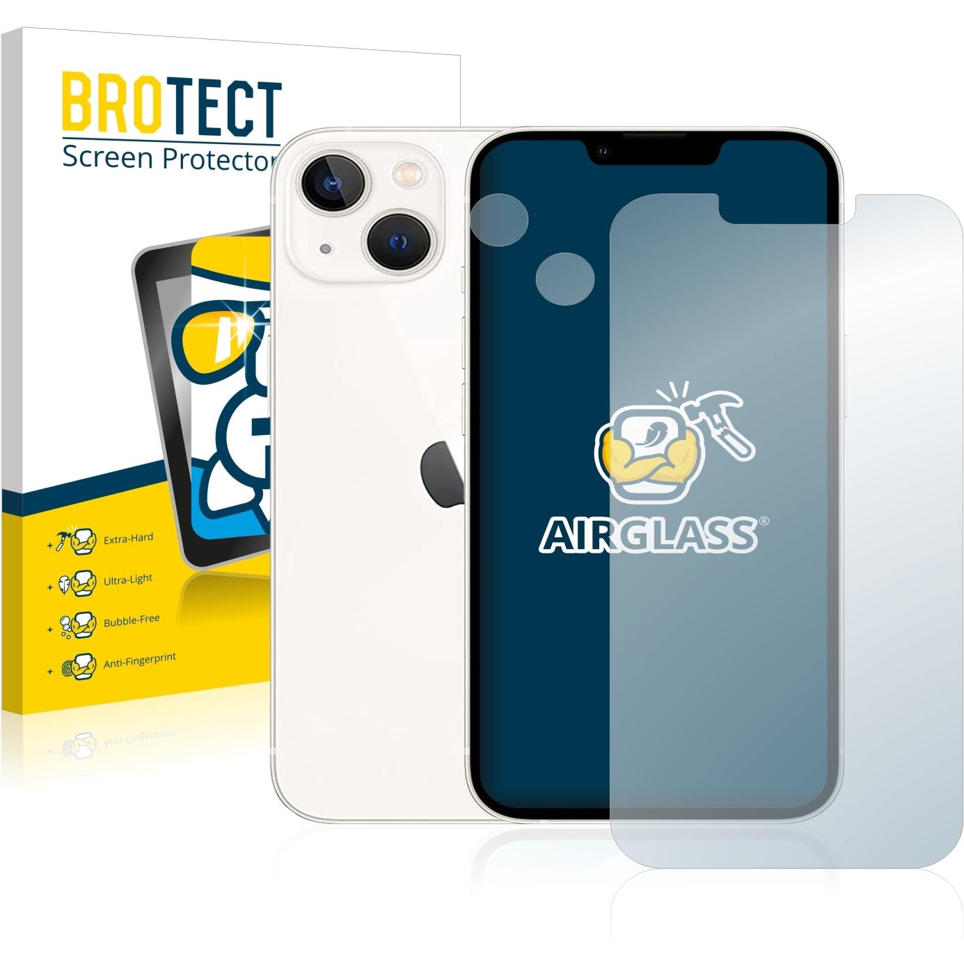 BROTECT AirGlass Panzerglasfolie (1 Stück, Apple iPhone 13), Smartphone Schutzfolie, Transparent