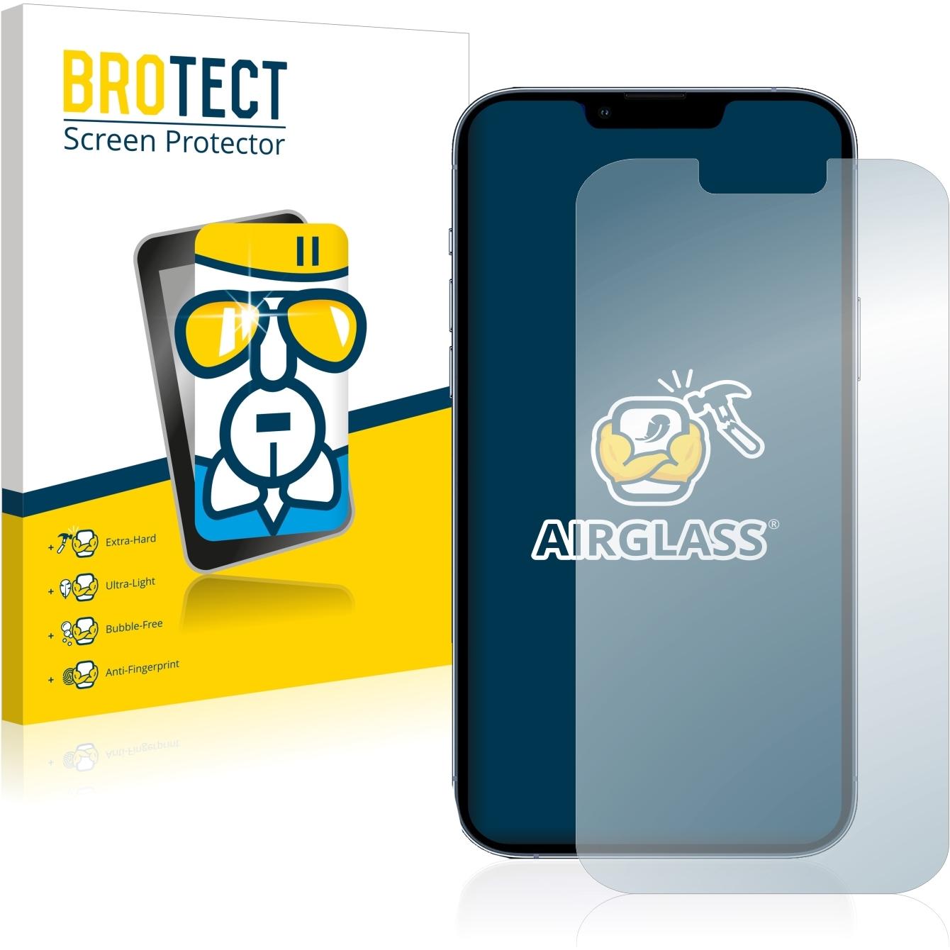 BROTECT AirGlass Panzerglasfolie (1 Stück, Apple iPhone 13 Pro Max), Smartphone Schutzfolie, Transparent