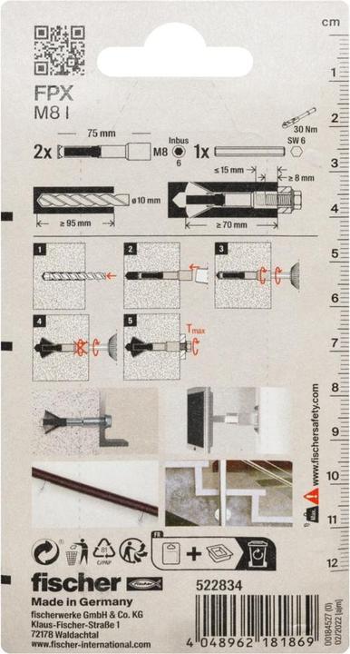 Image du produit Fischer Ancrage pour béton cellulaire FPX M8 I K (2 pcs)