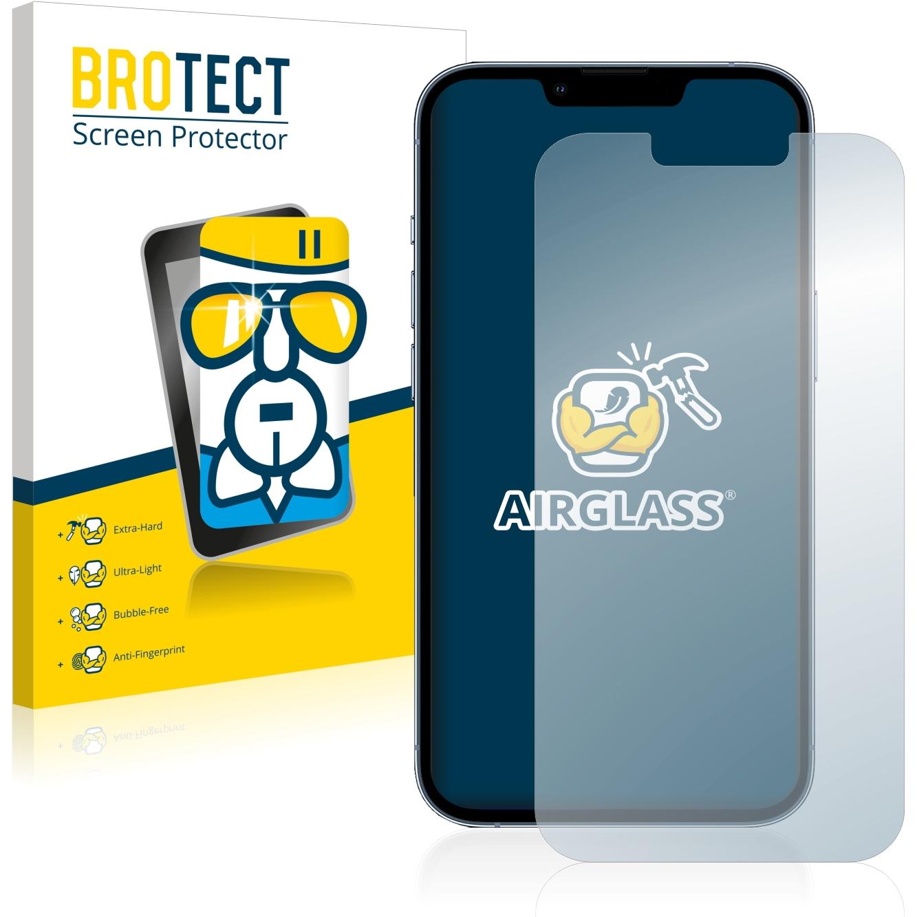 BROTECT AirGlass Panzerglasfolie (1 Stück, Apple iPhone 13 Pro), Smartphone Schutzfolie, Transparent