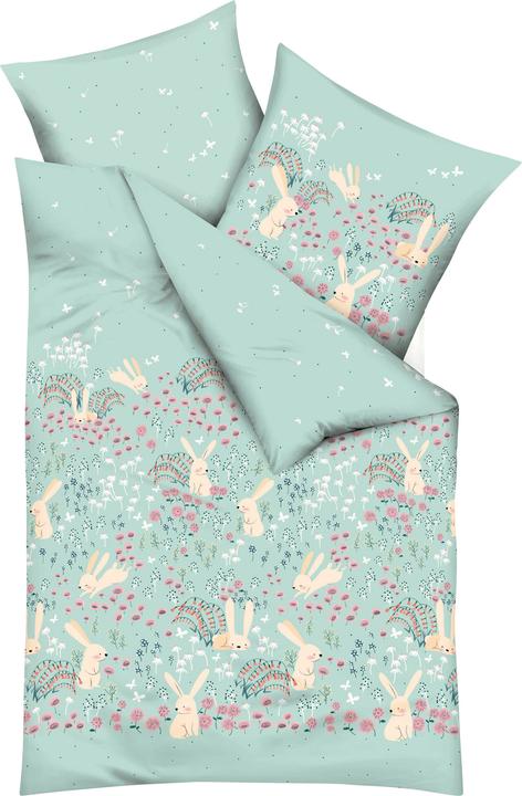 Produktbild Kaeppel Biber Bettwäsche Bunnys jade (Duvetbezug, 135 x 200 cm, 80 x 80 cm)