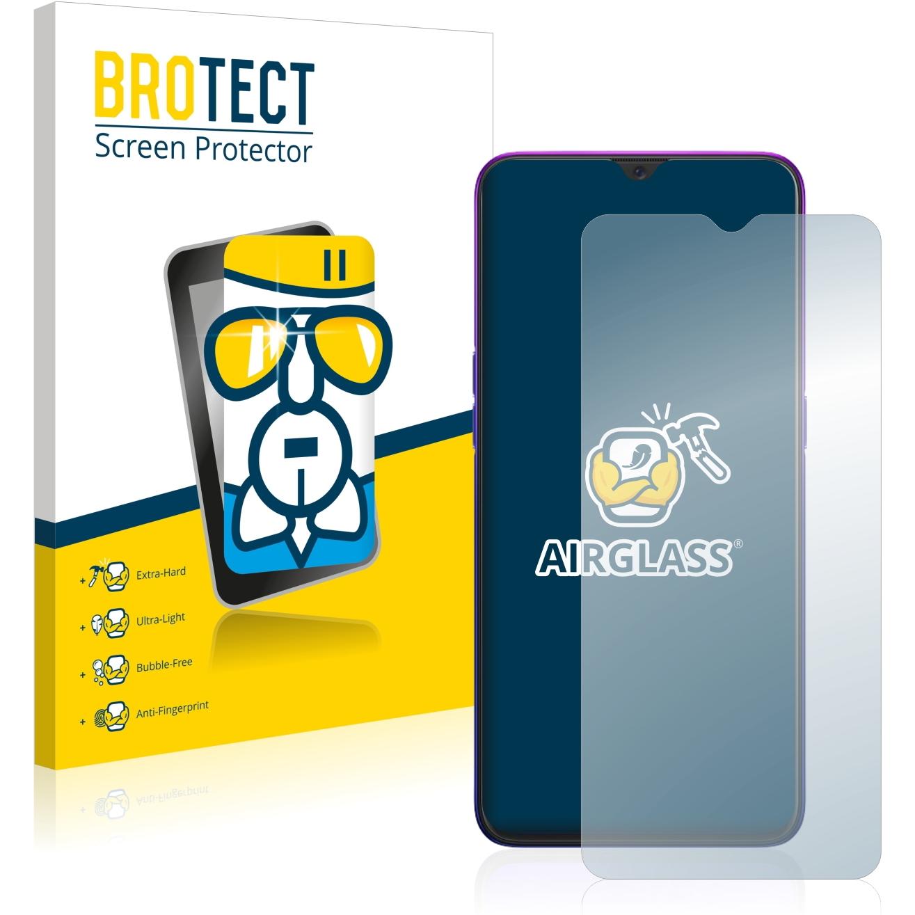 BROTECT AirGlass Panzerglasfolie (1 Stück, Oppo Reno Z), Smartphone Schutzfolie, Transparent
