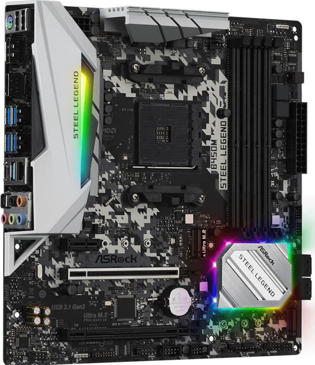 Actual product image AsRock B450M Steel Legend (AM4, AMD B450, mATX)