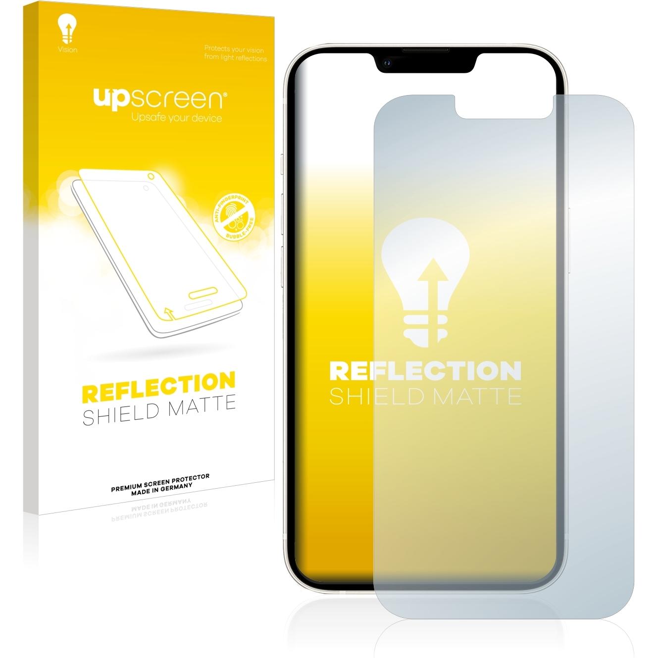 upscreen Reflection Shield Displayschutz Matt (1 Stück, Apple iPhone 13), Smartphone Schutzfolie, Grau