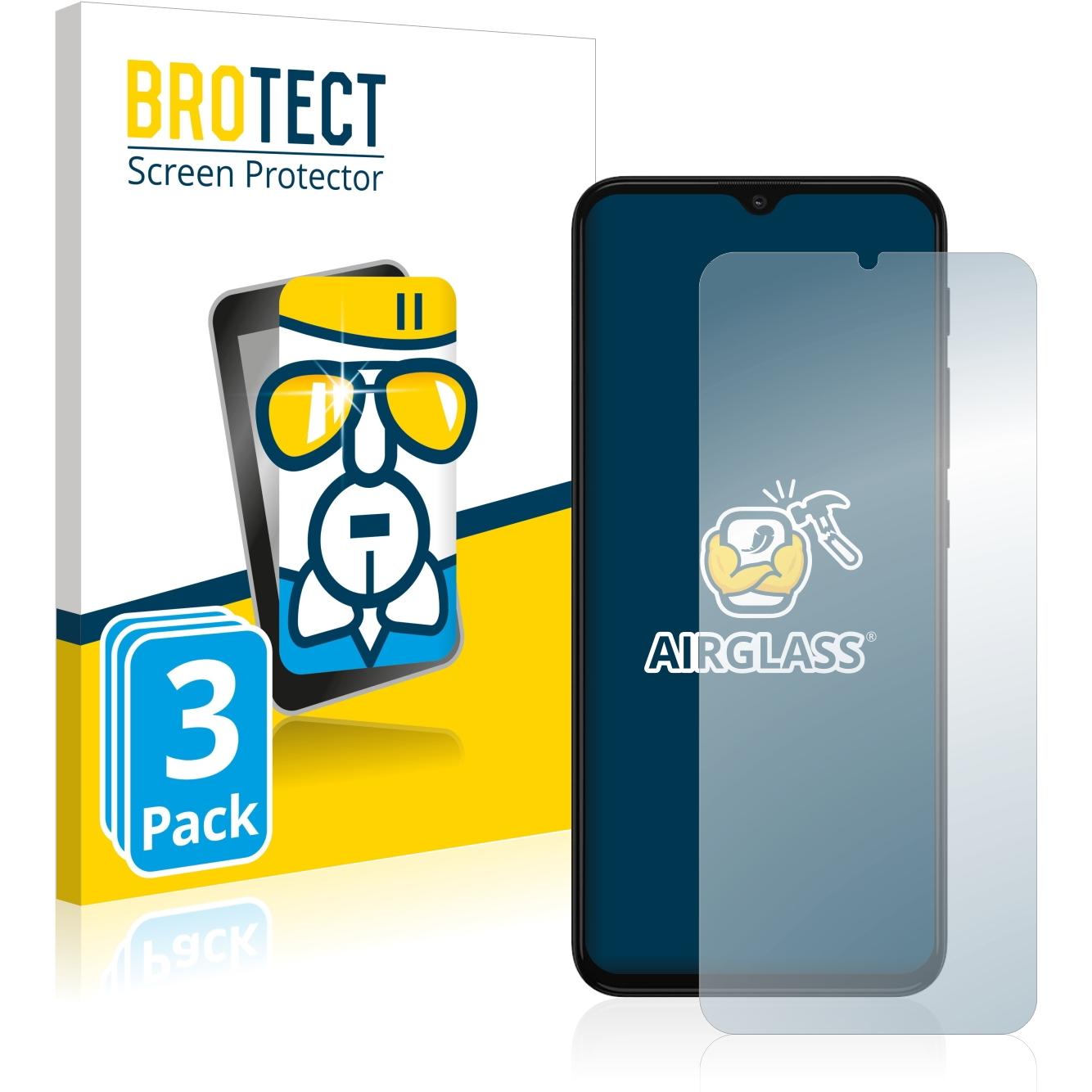 BROTECT AirGlass Panzerglasfolie (3 Stück, Motorola Moto G30), Smartphone Schutzfolie, Transparent