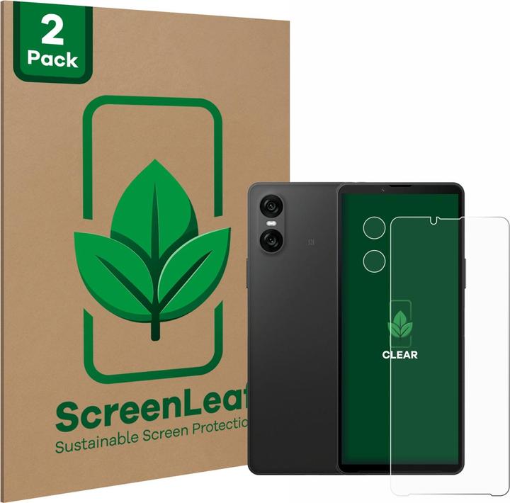 Produktbild ScreenLeaf Schutzfolie nachhaltiger Displayschutz Displayschutzfolie Folie Klar Transparent (2 Stk., Sony Xperia 10 VI)