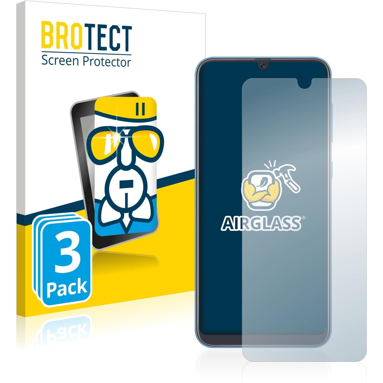 BROTECT AirGlass Panzerglasfolie (3 Stück, Samsung Galaxy A40), Smartphone Schutzfolie, Transparent