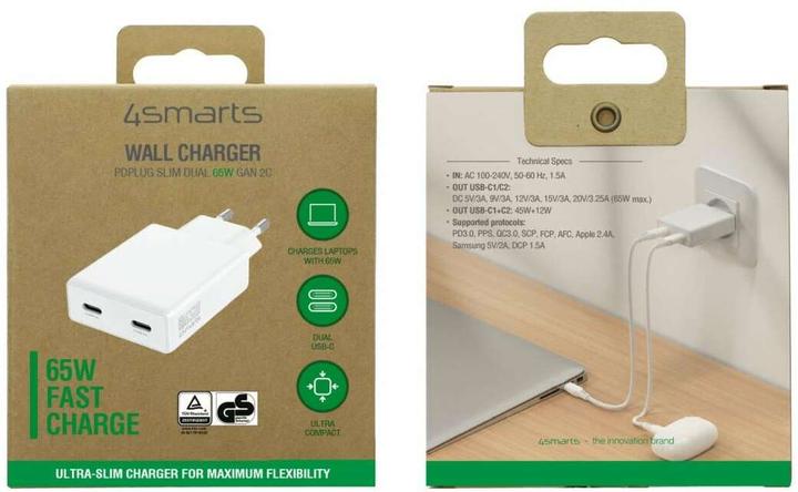 Productafbeelding 4smarts PDPlug Slim Dubbel (65 W)