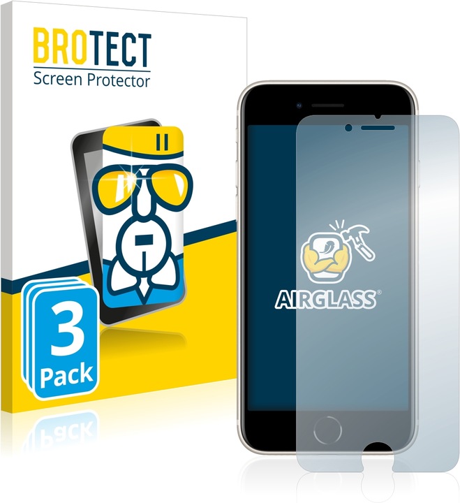 Image du produit BROTECT Film de vitre blindée AirGlass (3 pièce(s), Apple iPhone SE (3ème génération))