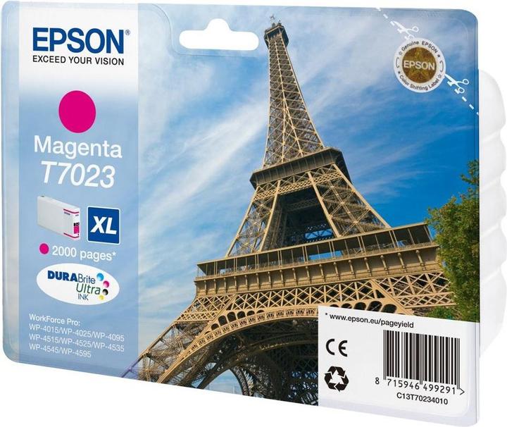 Produktbild Epson C13T70234010T7023 Tintenpatrone magenta XL 2.000 Seiten ISO/IEC 24711 213 ml Magenta (M)