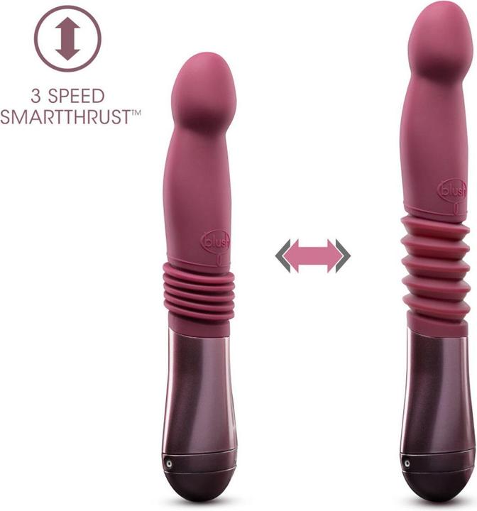 Actual product image Blush Temptasia - Trixie Thrusting Dildo - Wine Red
