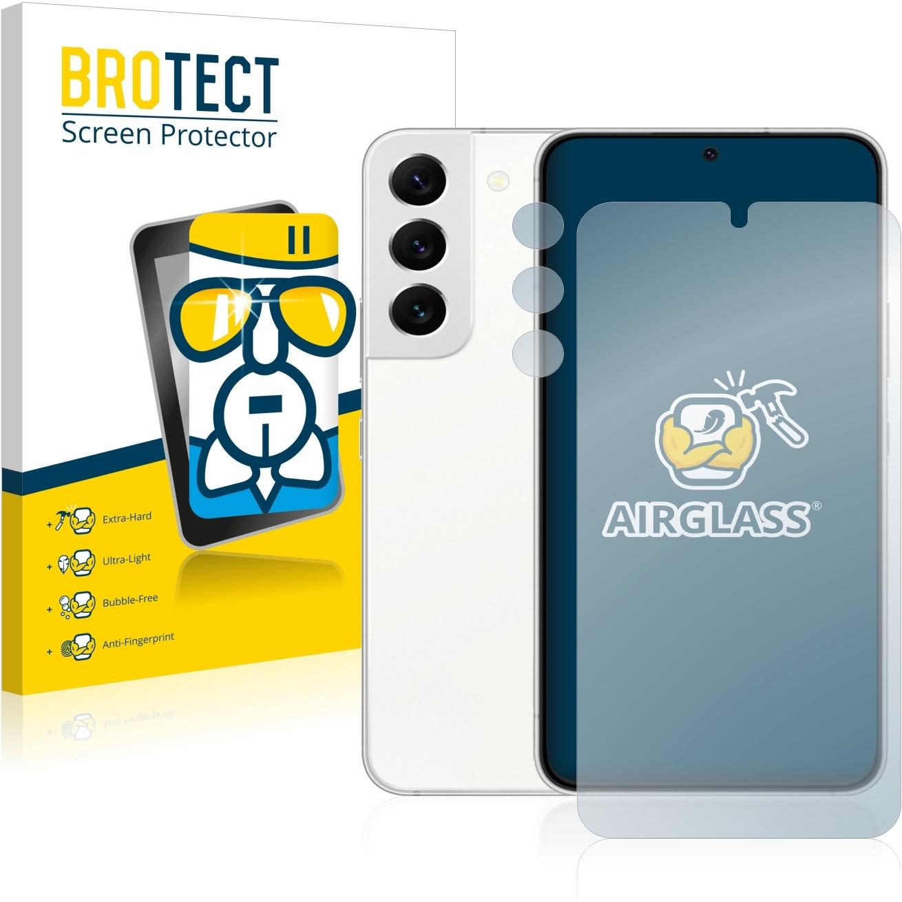BROTECT AirGlass Panzerglasfolie (1 Stück, Samsung Galaxy S22 5G), Smartphone Schutzfolie, Transparent
