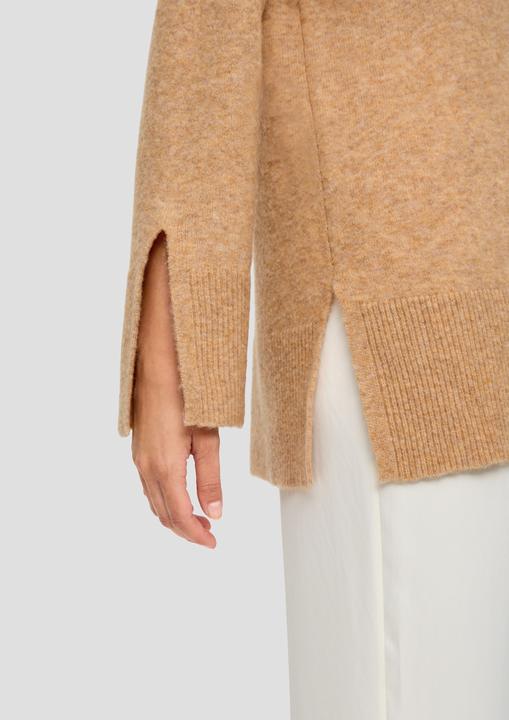 Produktbild s.Oliver Strickpullover Strickpullover mit Rippblende am Kragen (L)