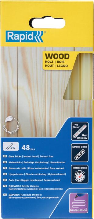 Image du produit Rapid Bâtons de colle en bois Ø12x190mm 48 pièces
