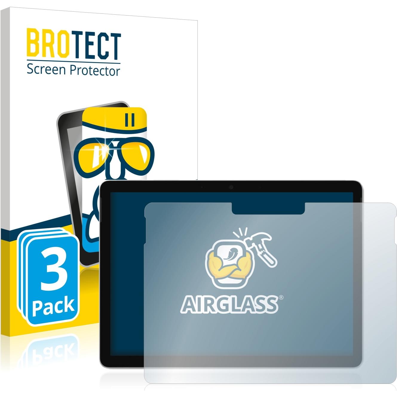 BROTECT AirGlass Panzerglasfolie (3 Stück, Microsoft Surface Go 2), Tablet Schutzfolie