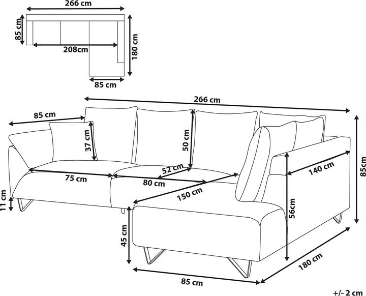 Actual product image Beliani Lunner (Corner sofa)
